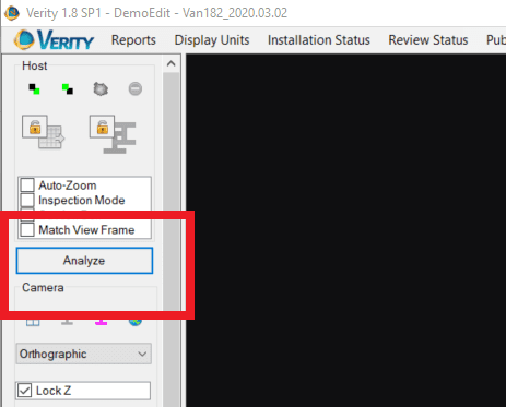 Perform a Verity Analysis - Analyze button
