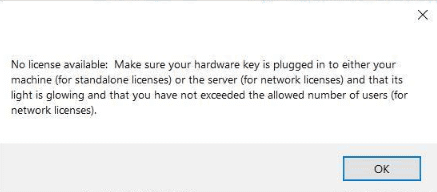 No license available License Errors