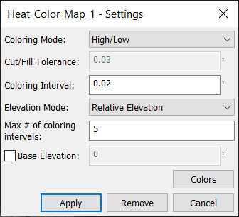 Heat map Settings