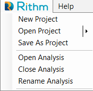 Rithm menu