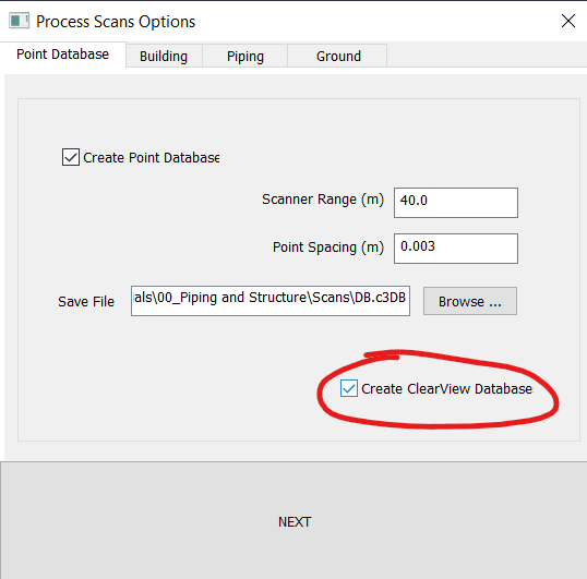 create clearview database