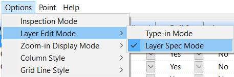 Layer Edit Mode to Layer Spec Mode