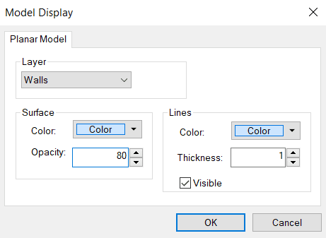 Wall Model Display Options