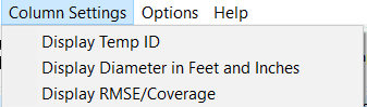 Part Info - Column Settings