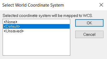 Select World Coordinate System Dialog
