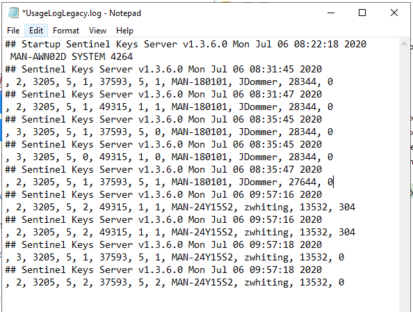 Exported Log