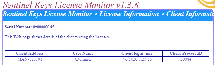 レガシーEdgeWiseネットワークライセンスロギングアクティブユーザー