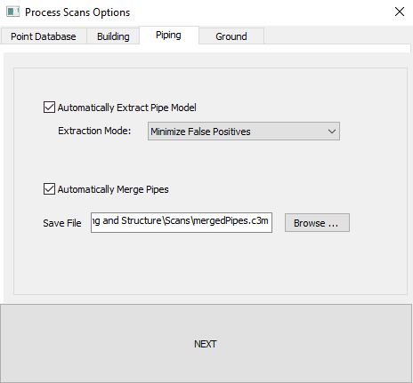 Piping Model Process Scans