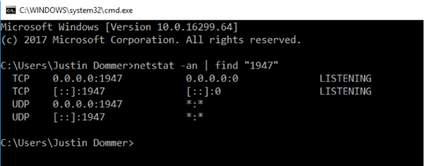 cmd netstat for please connect to internet error