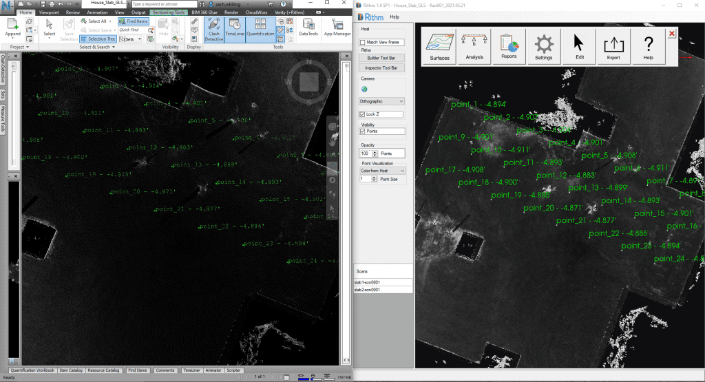 Navisworks Rithm Contour Map DXF comparison