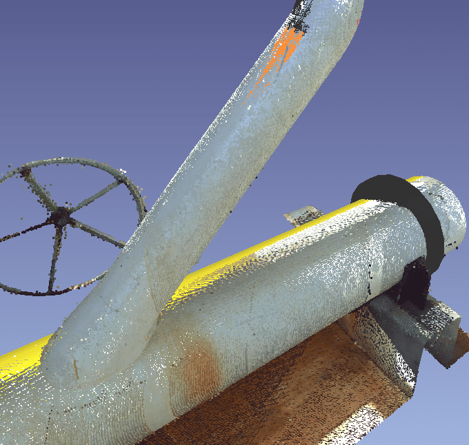 Pointcloud data associated with modeled geometry