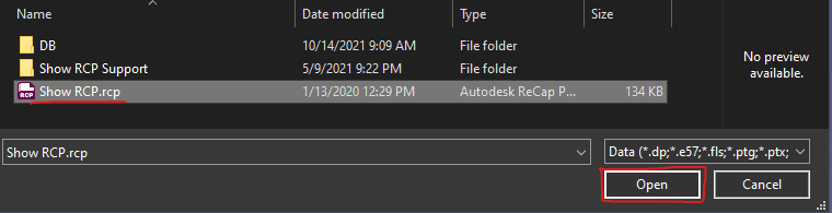 Structured Process Scans File Selection