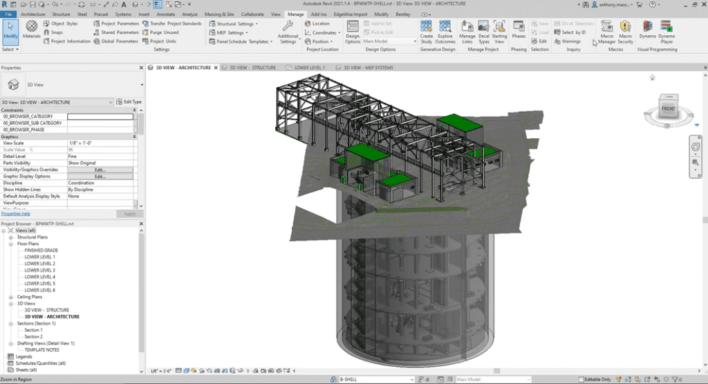 revit model of wastewater facility