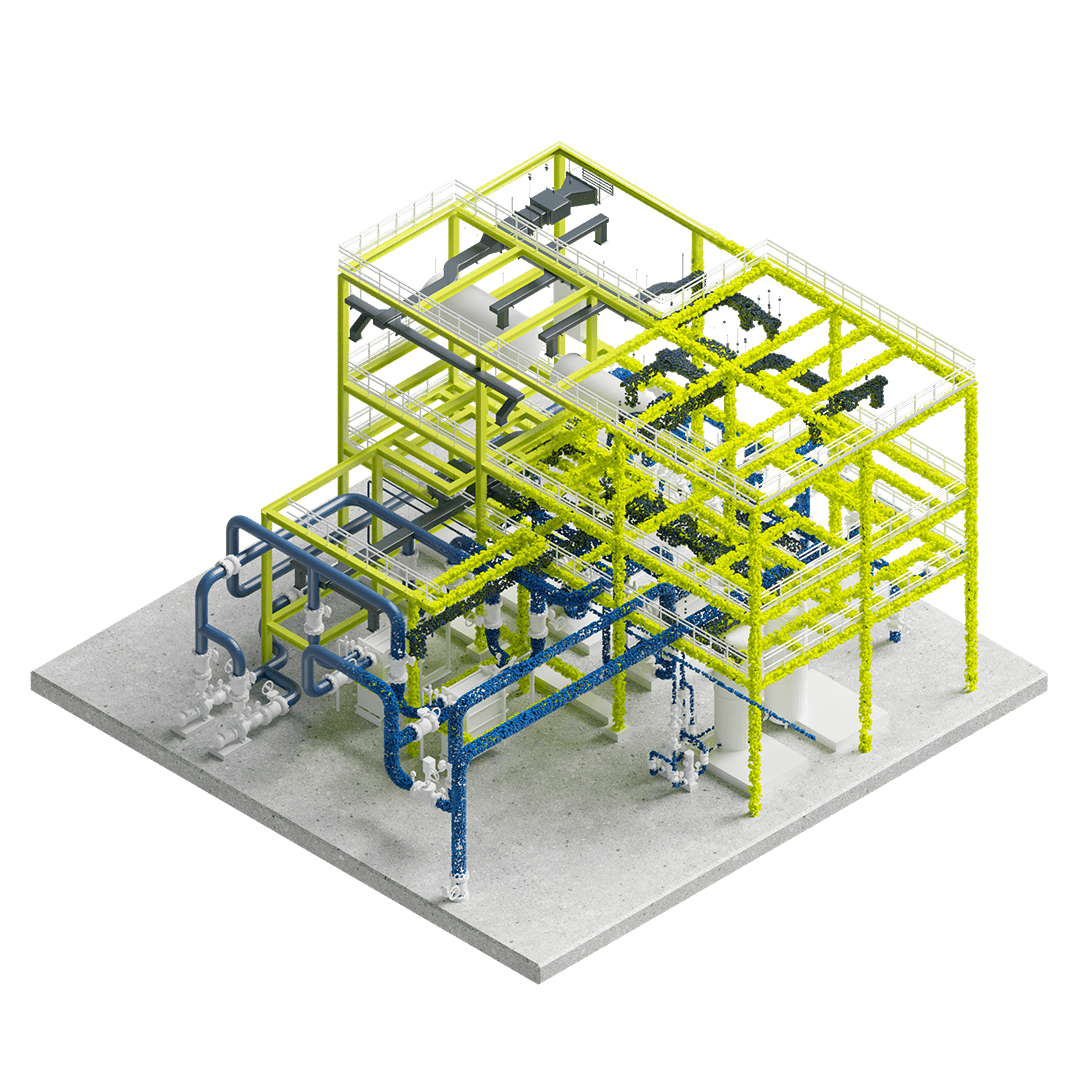 3D Model of MEP System, with some point cloud objects